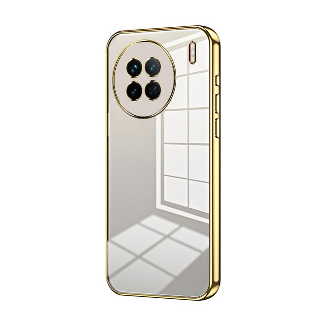 For vivo X90 / X90s Transparent Plating Fine Hole Phone Case(Gold)