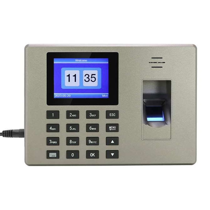 Fingerprint Recognition Voice Broadcast Intelligent Report Generation Attendance Machine, Model: Gold UK Plug