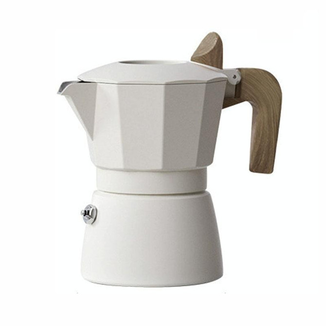 100ml Dual Valve Mocha Pot Espresso Machine Outdoor Coffee Brewing Pot Extraction Tool(White)