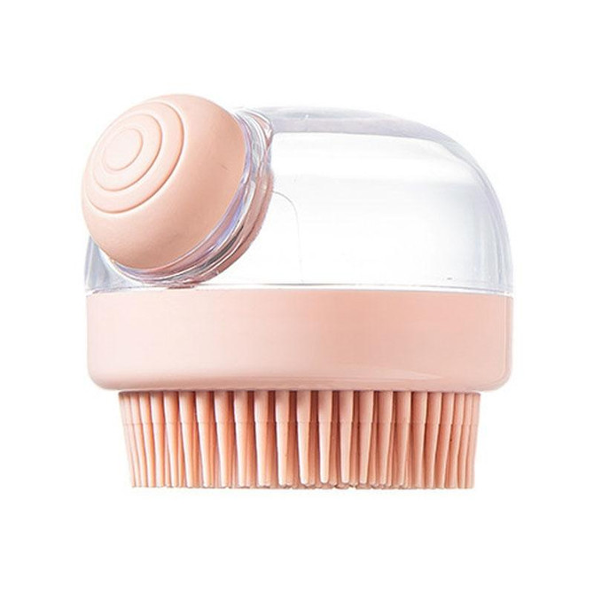 Silicone Soft Tooth Bath Massage Brush Scalp Cleansing Brush Liquid Refillable(Pink)