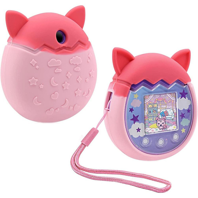 For Tamagotchi Pix Cartoon Electronic Pet Game Console Anti-Slip And Anti-Fall Silicone Protective Cover(Pink)