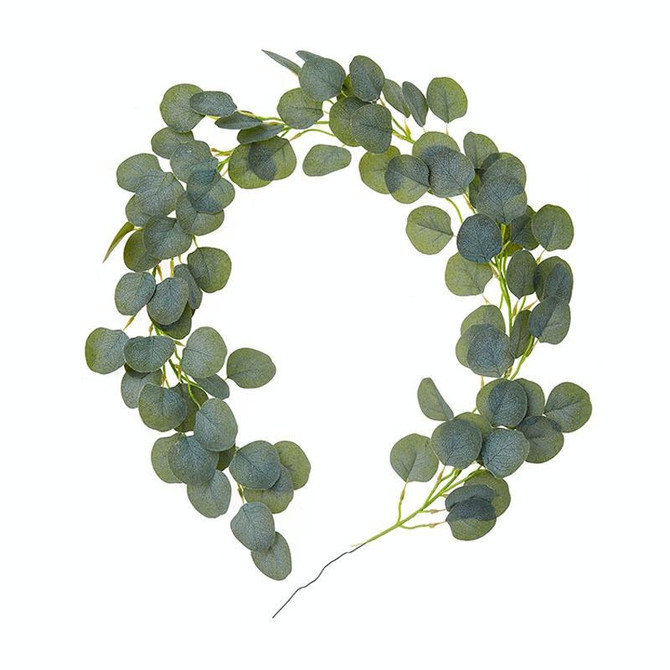 Artificial Greenery Eucalyptus Leaf Vine Simulation Rattan Home Decoration, Style: 1m Eucalyptus Gray White