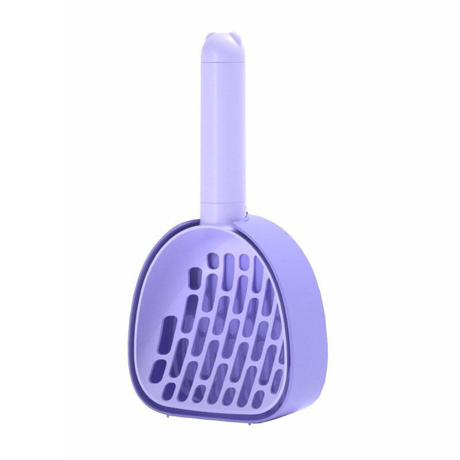 Multifunctional Cats Litter Scoop Picker Cats Cleaning And Scooping Tools, Size: With Base(Light Purple)