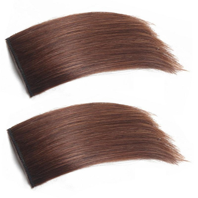 2pcs /Pack Invisible Pad Hair Roots Both Sides Puffy Wig Piece Faux Hair Extension Pad Hair Piece, Color: 30cm Light Brown
