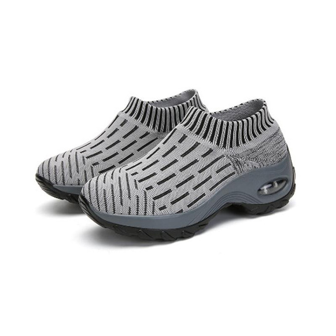 Socks Shoes Air-cushion Soles Increased Mesh Breathable Outdoor Casual Shoes, Size: 38(Light Gray)