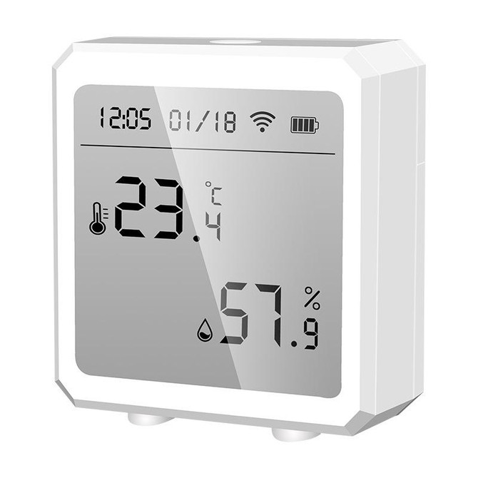 Wifi Temperature And Humidity Meter Sensor Equipment Smart Home Graffiti APP Temperature And Humidity Sensor(White)