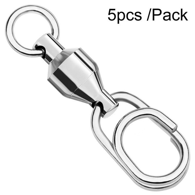 5pcs /Pack PROBEROS DAC006 Lure Baits 8-Type Rings Connector High-Speed Bearing Swivel Oval Pin Fishing Gear Accessories, Length: 22mm