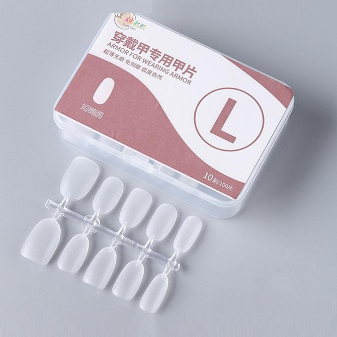 10pairs of 100pcs/box Frosted Coded Wearable Manicure Tablets, Shape: Short Ellipse L