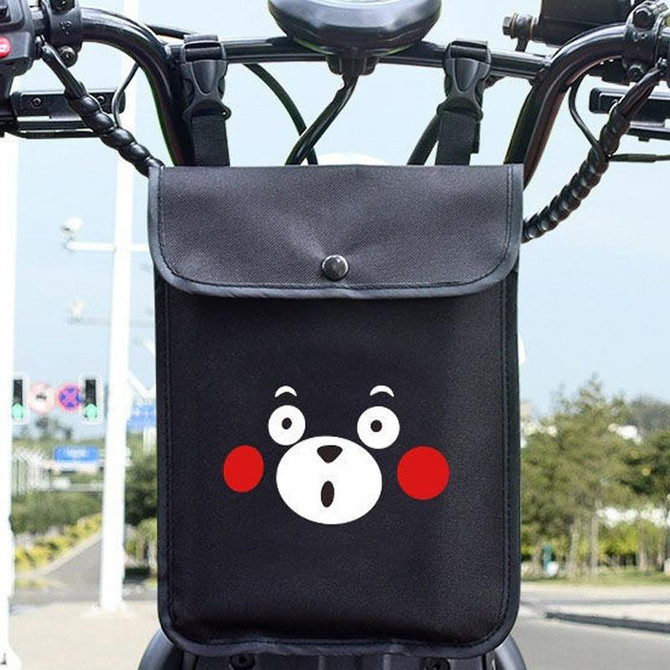 Electric Vehicle Portable Hanging Bag Waterproof Bicycle Front Storage Bag Stroller Pocket, Color: Black Bear