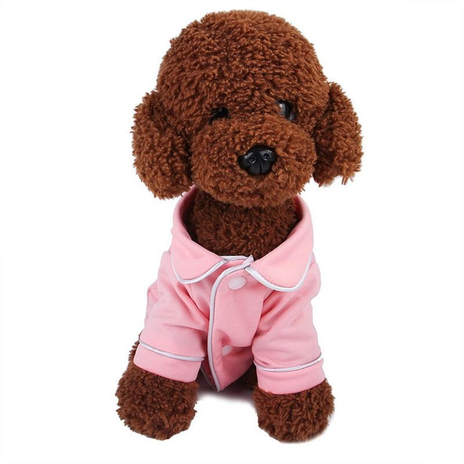 Dog Clothes Pet Pajamas Dog simulation Silk Pajamas, Size:M(Pink)