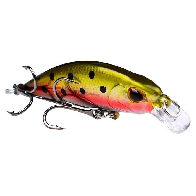 PROBEROS DW578 Ordinary Hook 5.3cm 4.6g Sinking Minnow Lure Long Casting Bionic Plastic Hard Bait Fishing Tackle(Color F)