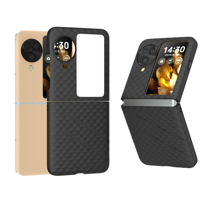 For OPPO Find N3 Flip Wave Pattern Matte PC Phone Case(Black)