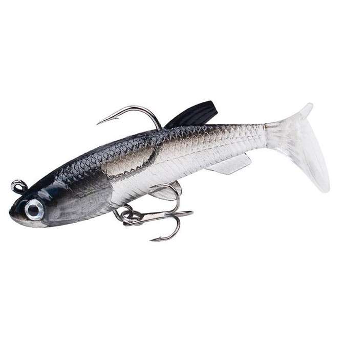 PROBEROS DW6087 T-Tail Lead Fish Soft Lure Sea Bass Boat Fishing Bionic Fake Bait, Specification: 7.5cm/13.5g(Color E)