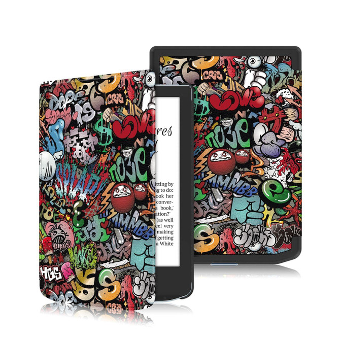 For PocketBook Verse Pro Painted Voltage Caster Leather Smart Tablet Case(Graffiti)