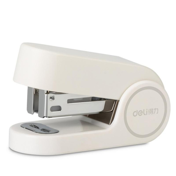 Deli Mini Stapler Includes 830 Staples ,12 Sheet Capacity(White)