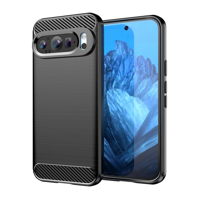 For Google Pixel 9 Carbon Fiber Brushed Texture TPU Phone Case(Black)