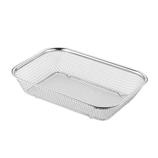 Kitchen Sterilization Cabinet Cutlery Organizer Household Stainless Steel Drainage Tray, Model: Line Rectangular Basket Medium