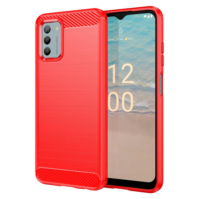 For Nokia G310 Carbon Fiber Brushed Texture TPU Phone Case(Red)