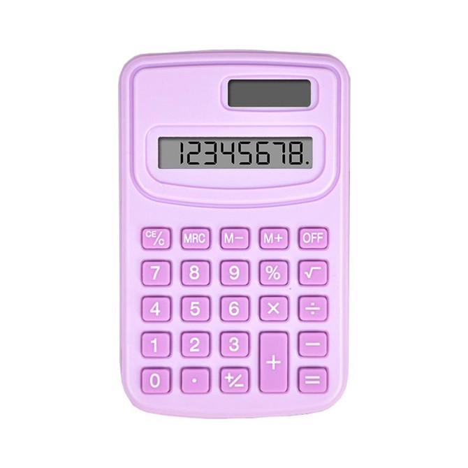 Small Solid Color Calculator Dormitory Student Office Exam Tool(Purple)