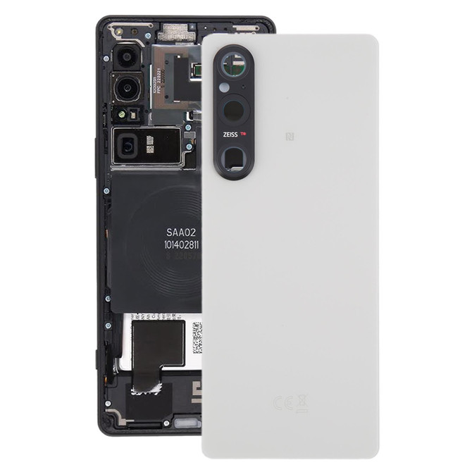 For Sony Xperia 1 V Original Battery Back Cover with Camera Lens Cover(Silver)