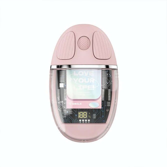 ZGA Colorful Transparent Dual Mode Wireless 2.4G + Bluetooth 5.0 Mouse(Pink)