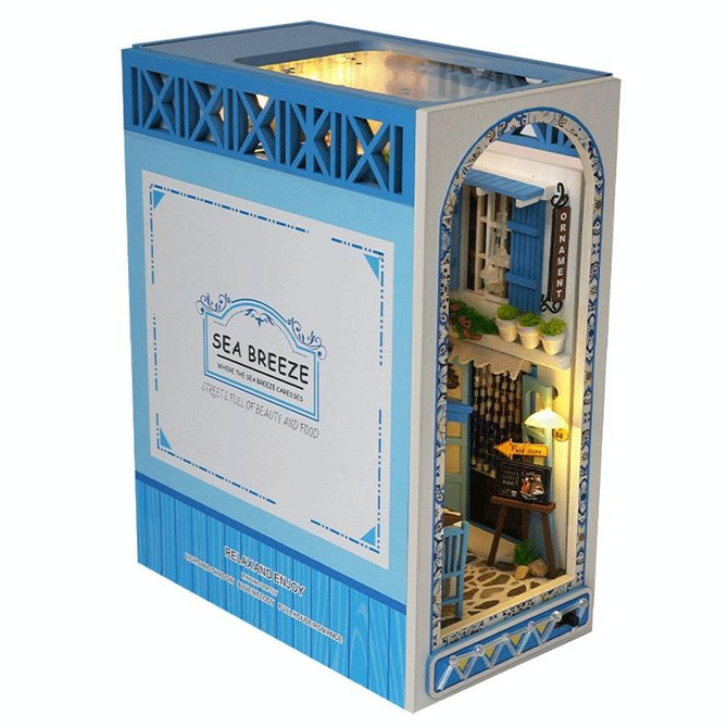 DIY Assembled LED 3D House Model Bookends Kid Toys Glowing Birthday Gift, Color: TC18 Sea Wind Realm