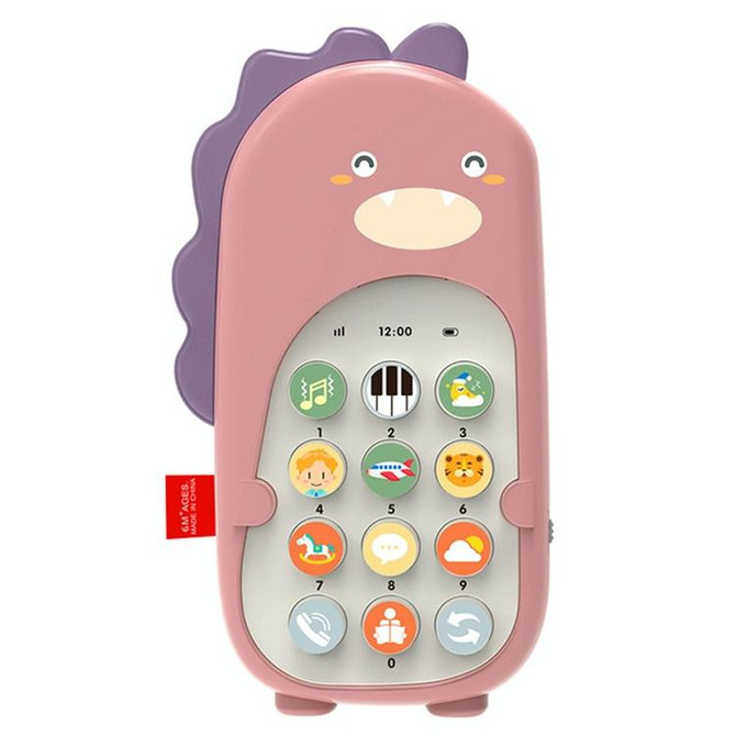 Baby Puzzle Bilingual Simulation Mobile Phone Toy Baby Child Early Education Machine(Pink)