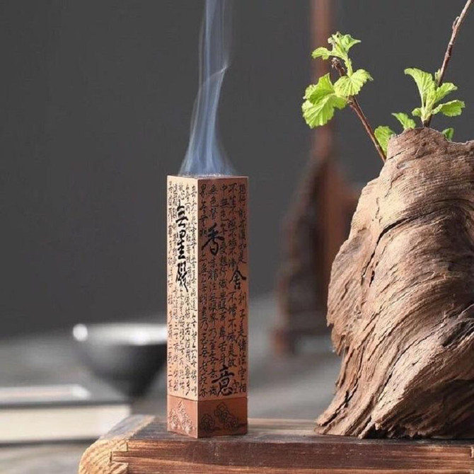 Antique Bronze Incense Burner Tea Room Tea Ceremony Zen Incense Burner(Red Copper)