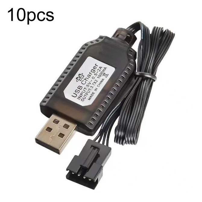 10pcs 7.4V 18650 Lithium Battery USB Charging Cable(SM-4P)