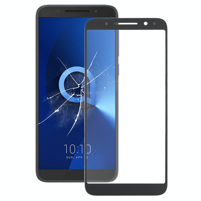 For Alcatel 3 5052D Front Screen Outer Glass Lens (Black)