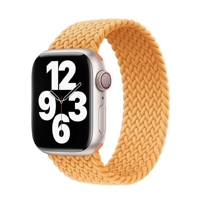Nylon Single-turn Braided Watch Band For Apple Watch Ultra 49mm&Watch Ultra 2 49mm / Series 9&8&7 45mm / SE 3&SE 2&6&SE&5&4 44mm / 3&2&1 42mm, Length:L 170mm(Milky Beige)