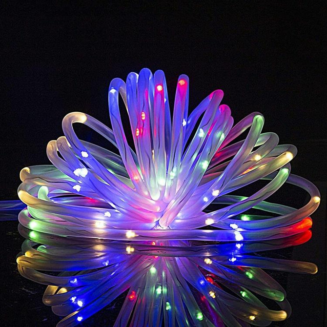 Holiday Party Decoration Tube String Lights LED Garden Decoration Casing Light with Remote Control, Spec: 12m 100 LEDs USB Powered(Color Light)