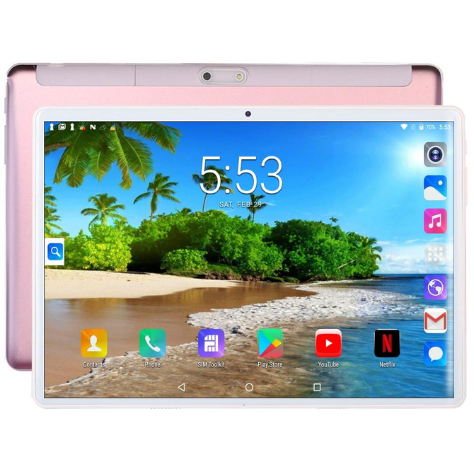 BDF S10 3G Phone Call Tablet PC, 10.1 inch, 2GB+32GB, Android 9.0, MTK8321 Octa Core Cortex-A7, Support Dual SIM & Bluetooth & WiFi & GPS, EU Plug(Pink)