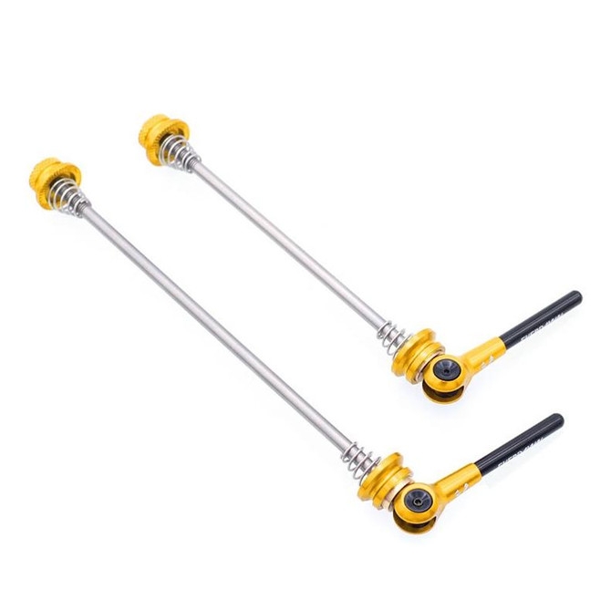 EVERDAWN Mountain Highway Bike Titanium Alloy Axis Quick Removal Rod Front And Rear Rollers Open Flower Drum Fixed Axis Trolley(Golden)