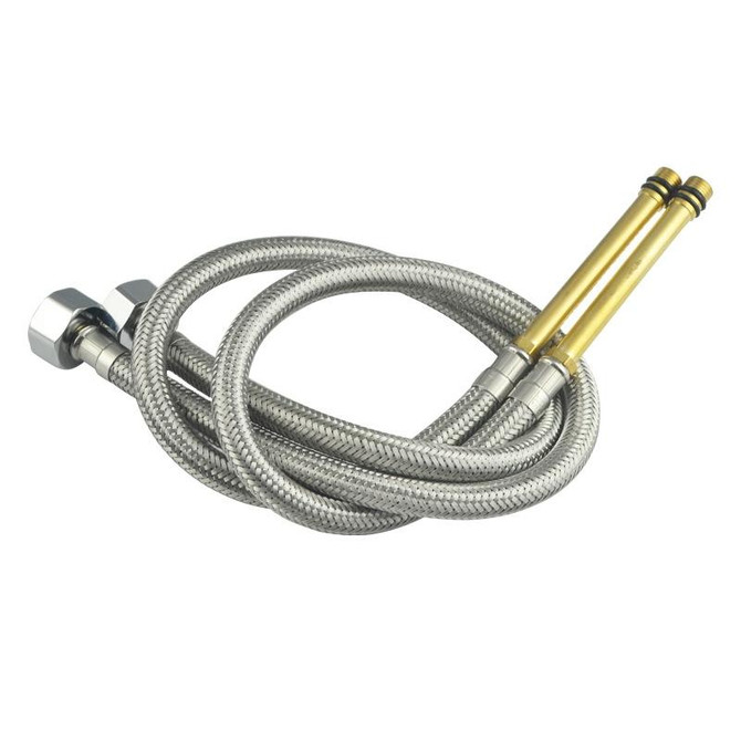 4 PCS Weave Stainless Steel Flexible Plumbing Pipes Cold Hot Mixer Faucet Water Pipe Hoses High Pressure Inlet Pipe, Specification: 50cm 8cm Copper Rod