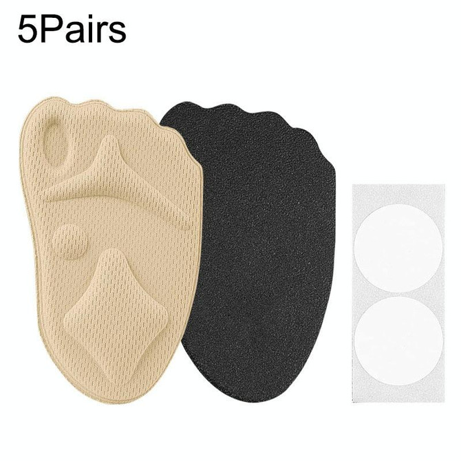 5 Pairs 085 Multi-function High Heels Soft Breathable 4D Sponge Forefoot Pad(Skin Color)