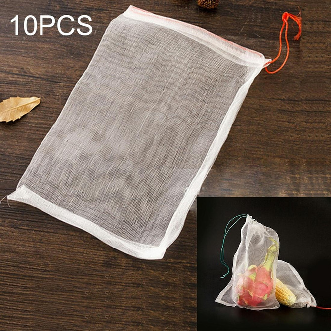 10 PCS Nylon Mesh Bag Garden Seeds Fruits Pest Control Bags Vegetable Vineyard Anti Bird Net Pest Control Net Bag Nylon Mesh Filter Accessories Supplies, Size: 25*15cm