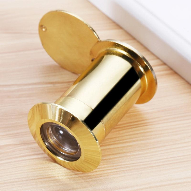 2 PCS Security Door Cat Eye HD Glass Lens 200 Degrees Wide-Angle Anti-Tiny Hotel Door Eye, Specification: 26mm Gold