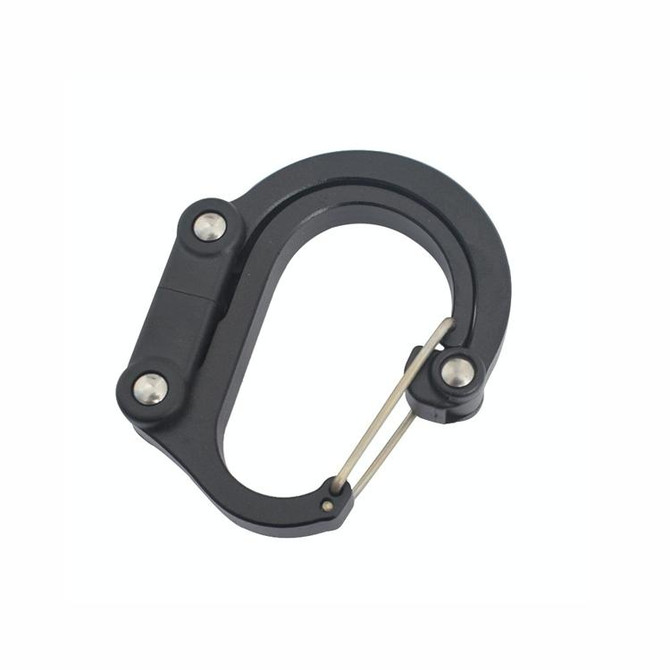 Multifunctional Carabiner Aluminum Alloy D-Type Outdoor Products Quick-Hanging Buckle(Black)