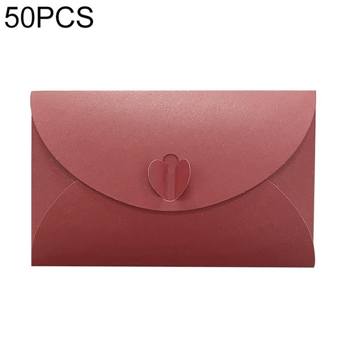 50 PCS Love Buckle Pearl Paper Hot Stamping Envelope Invitation Letter(Purple)