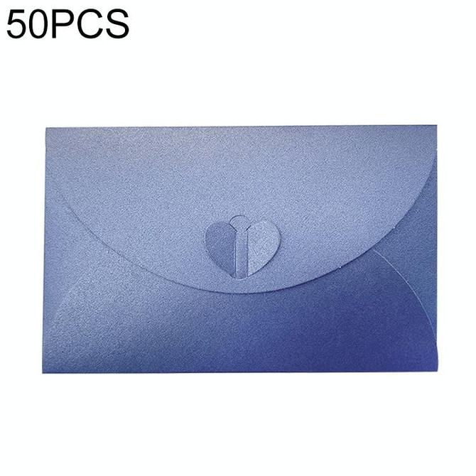 50 PCS Love Buckle Pearl Paper Hot Stamping Envelope Invitation Letter(Lake Blue)