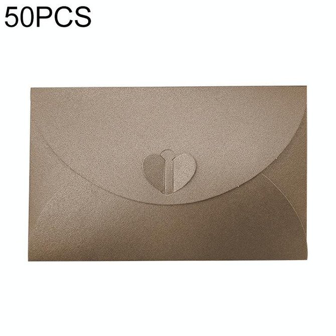 50 PCS Love Buckle Pearl Paper Hot Stamping Envelope Invitation Letter(Copper)