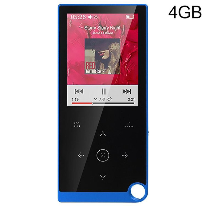 E05 2.4 inch Touch-Button MP4 / MP3 Lossless Music Player, Support E-Book / Alarm Clock / Timer Shutdown, Memory Capacity: 4GB without Bluetooth(Blue)