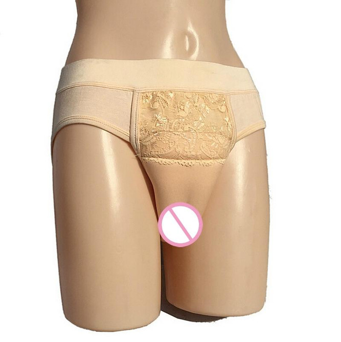 CD Pseudo-girl Underwear Male Disguise Women Hidden Lower Body Pants Cross-dress Underwear, Size:XXL(Complexion)