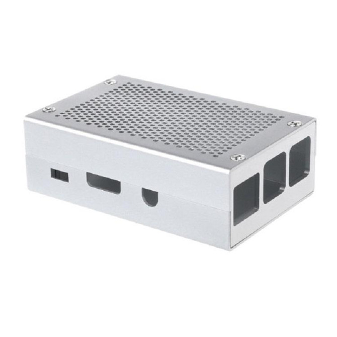 Aluminum Alloy Shell Grid Cooling Box For Raspberry Pi 3 Model B Pi 2/B + Silver