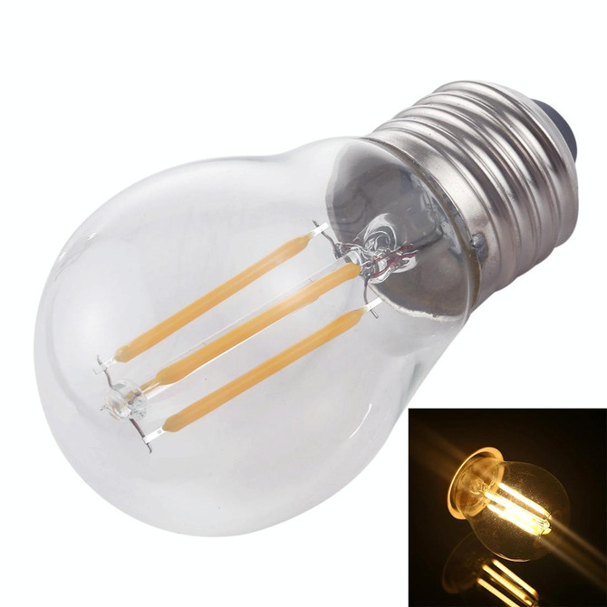 G45 E27 4W 4 LEDs 450 LM 3000K Retro Dimming LED Filament Light Bulb Energy Saving Light, AC 220V(Warm White)