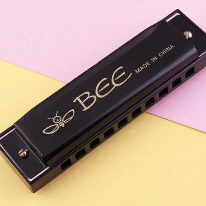 BEE 10-holes Dual-tones C Tone Brace Harmonica(Black)