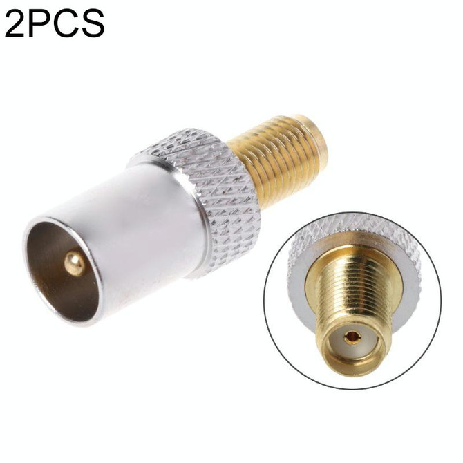 2 PCS SMA Female to TV IEC Male RF Connector