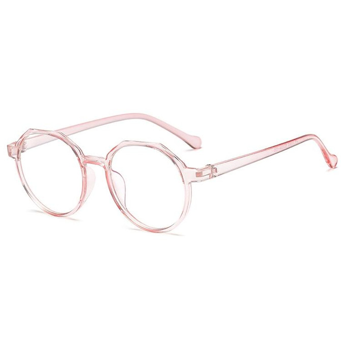 Fashion Eyeglasses Retro TR Frame Plain Glass Spectacles(Pink)