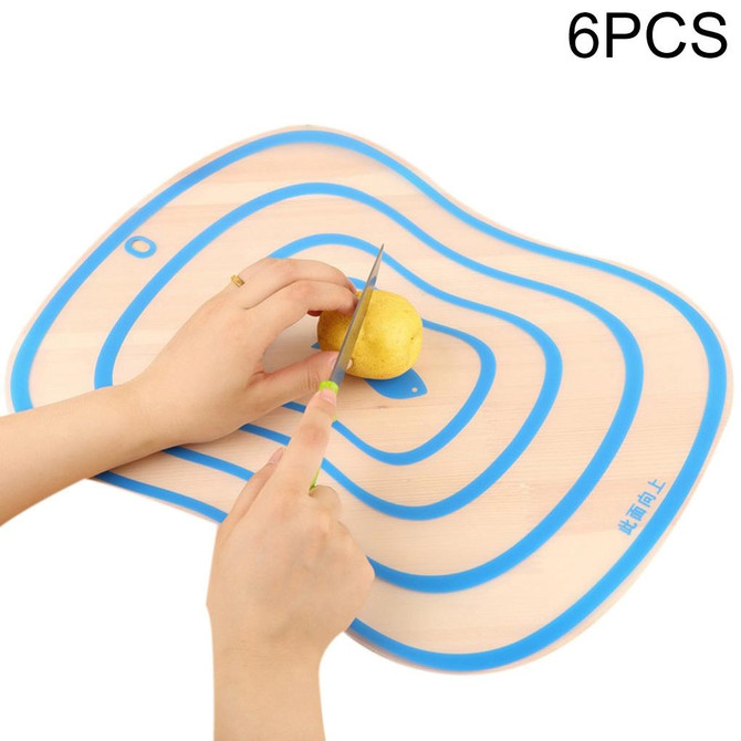 6 PCS Kitchen Chopping Blocks Flexible Transparent PP Cutting Boards S(20x14.8cm)(Blue)